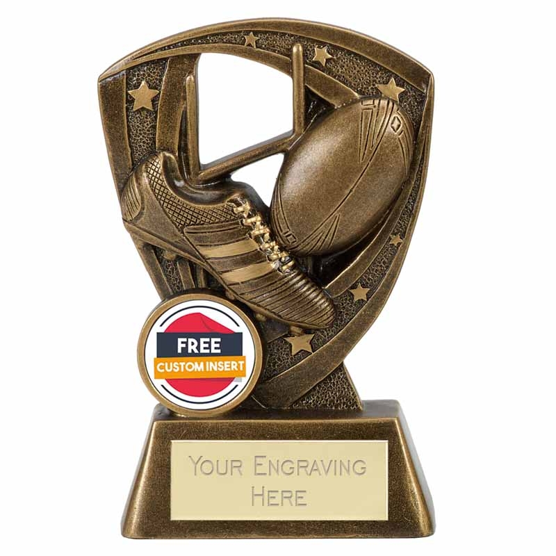 Rugby Trophies Resin Rugby Boot and Ball Trophy Awards 3 sizes FREE Engraving 
