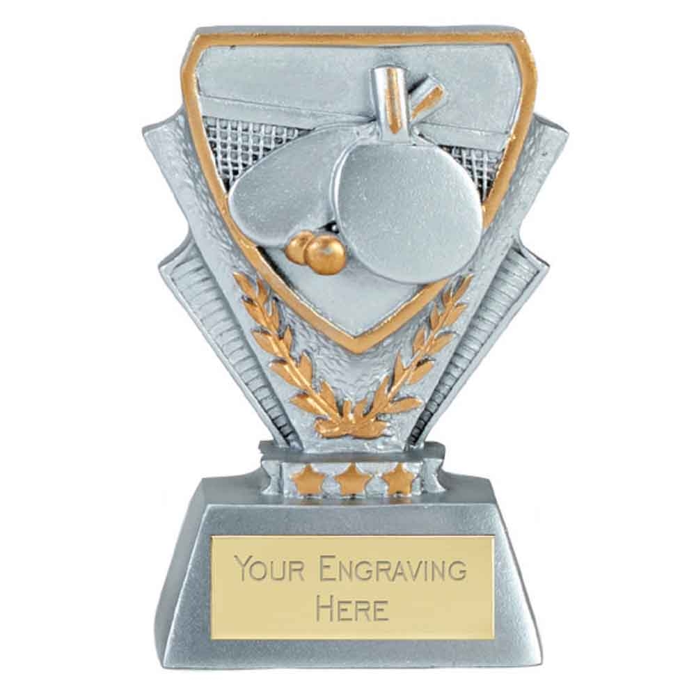 5 SIZES TABLE TENNIS RESIN TROPHIES FREE ENGRAVING & CENTRES SILVER/GOLD 