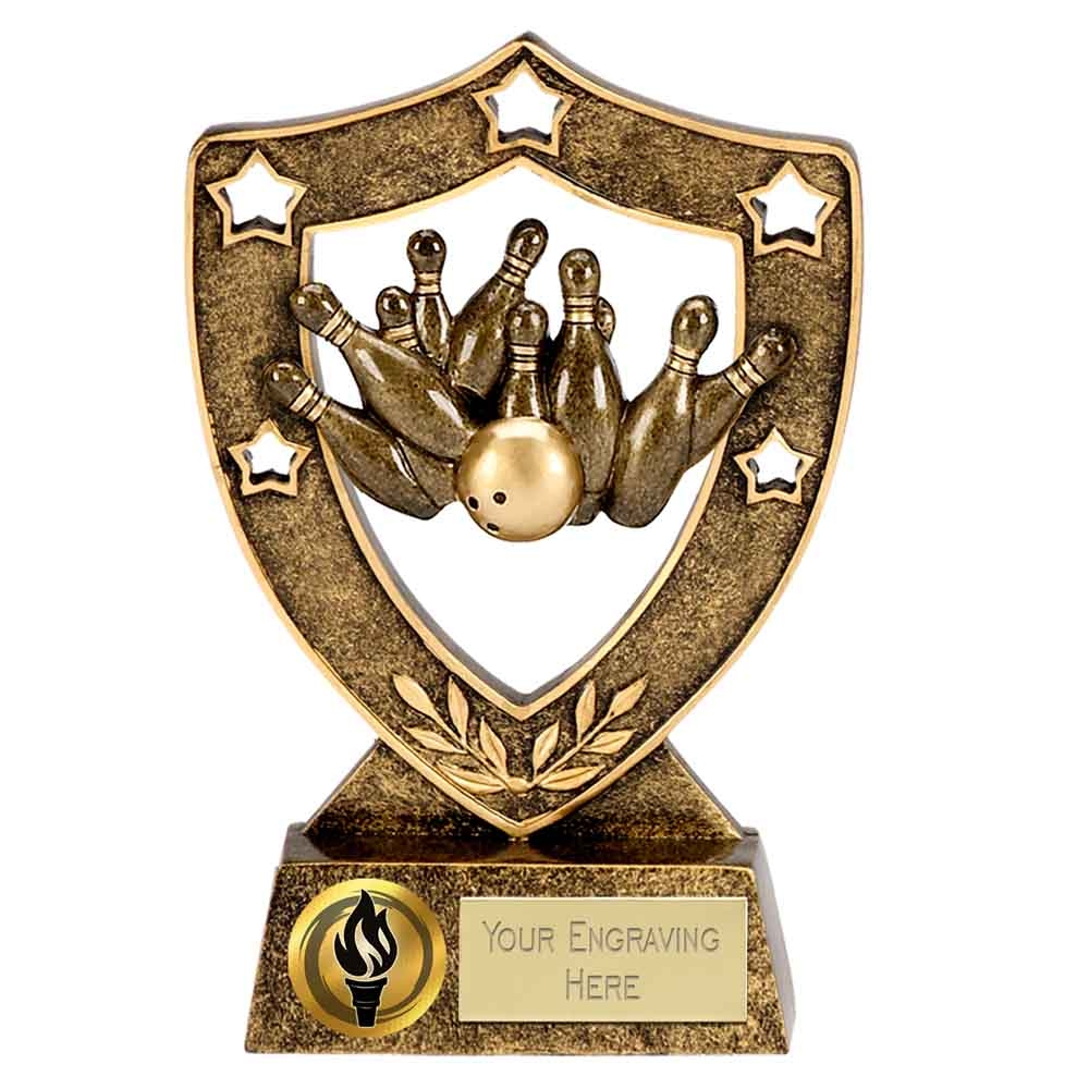 TEN PIN BOWLING TROPHY 3 SIZES AVAILABLE ENGRAVED FREE SKITTLES BOWL TROPHIES 